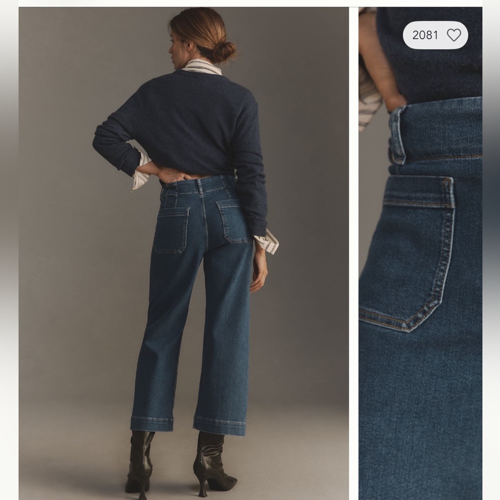 Maeve Colette Regenerative Cotton Crop Wide Leg Jeans - Picture 2 of 7